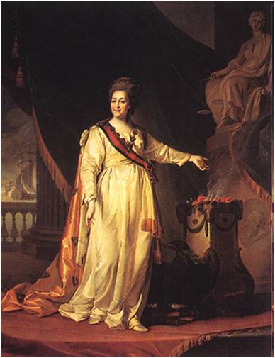 Портрет Екатерины II — законодательницы в храме богини Правосудия. 1783. ГРМ 